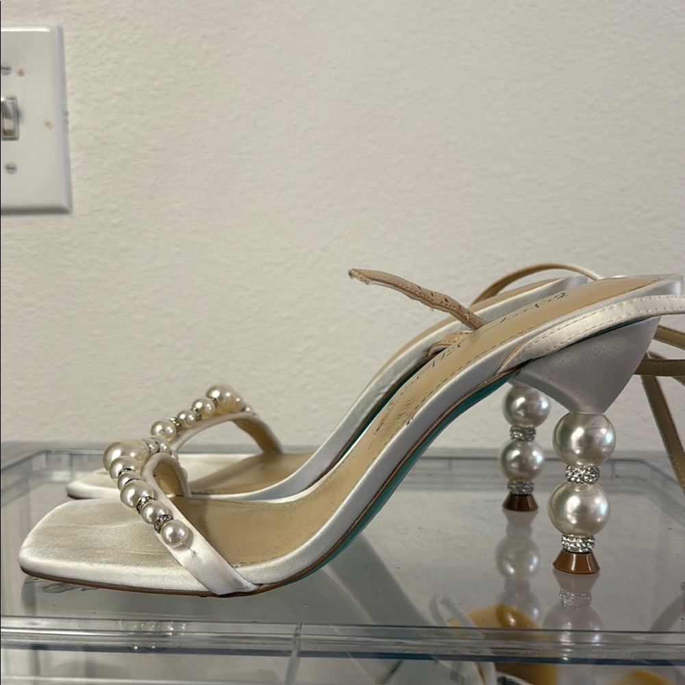 Betsey Johnson Silver Sculptural Heels